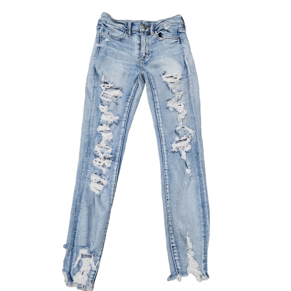 American eagle light wash next level stretch women's size 2 hi rise jeggings - Picture 1 of 9